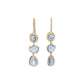 triple drop earrings - blue sapphire ombre