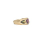 three stone ring band - dark pink & green sapphire