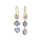 triple drop earrings - blue sapphire ombre