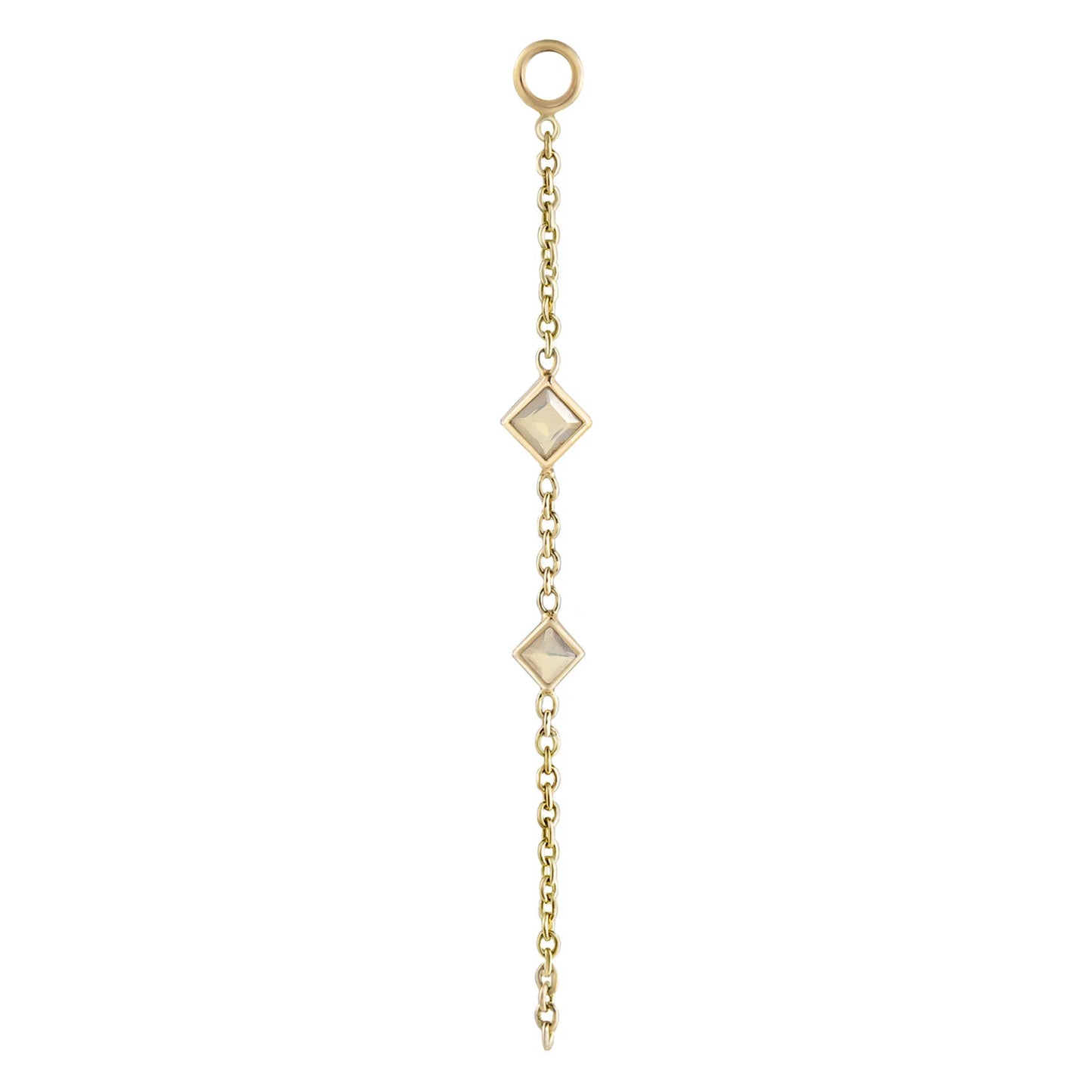 métier / double princess gemstone chain plaque charm - single