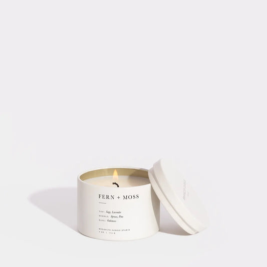 brooklyn candle studio / travel candle tin - fern + moss