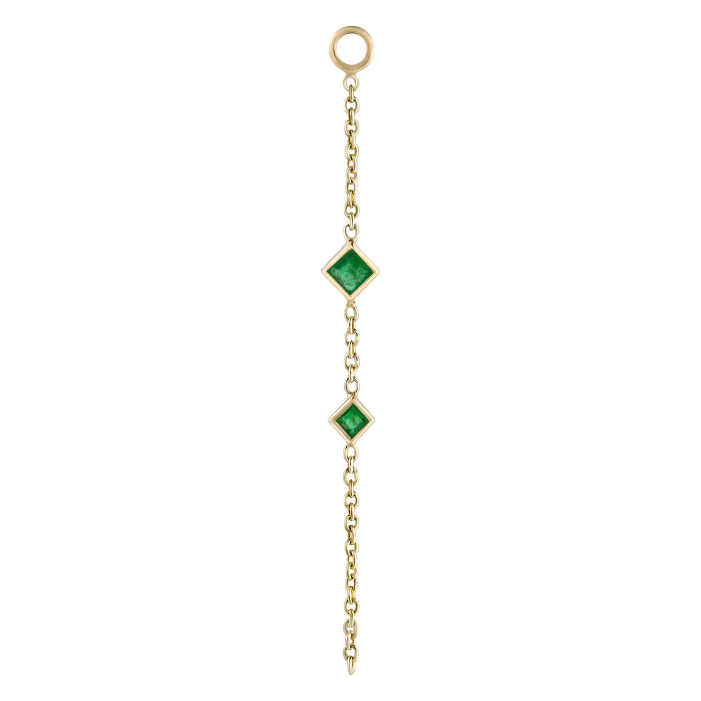 métier / double princess gemstone chain plaque charm - single