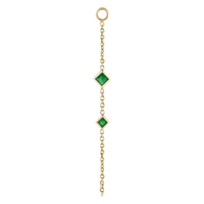 métier / double princess gemstone chain plaque charm - single