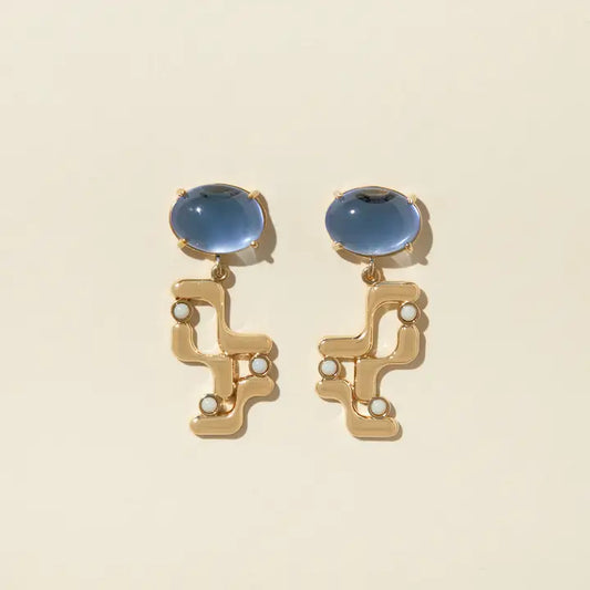 halsted earrings - blue