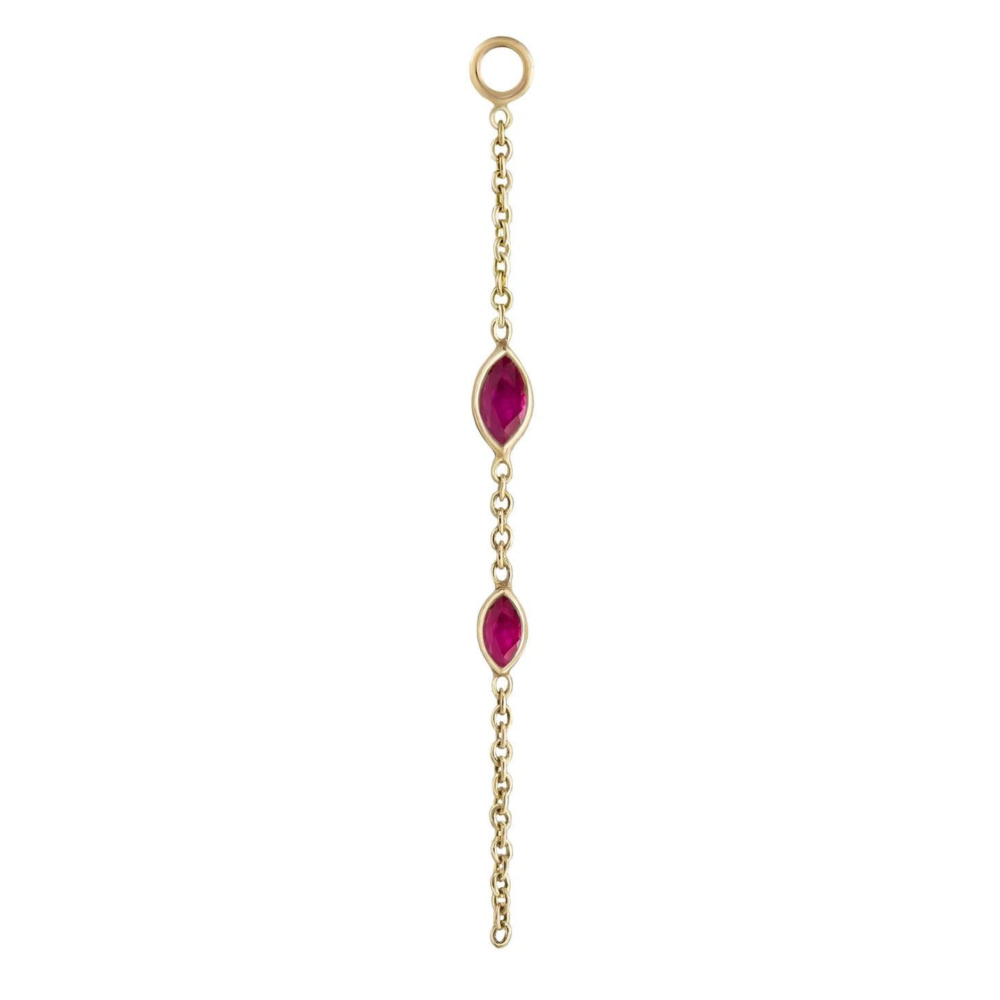 métier / double marquise gemstone chain plaque charm - single