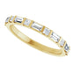 baguette + square stone half-eternity ring band - grown diamond