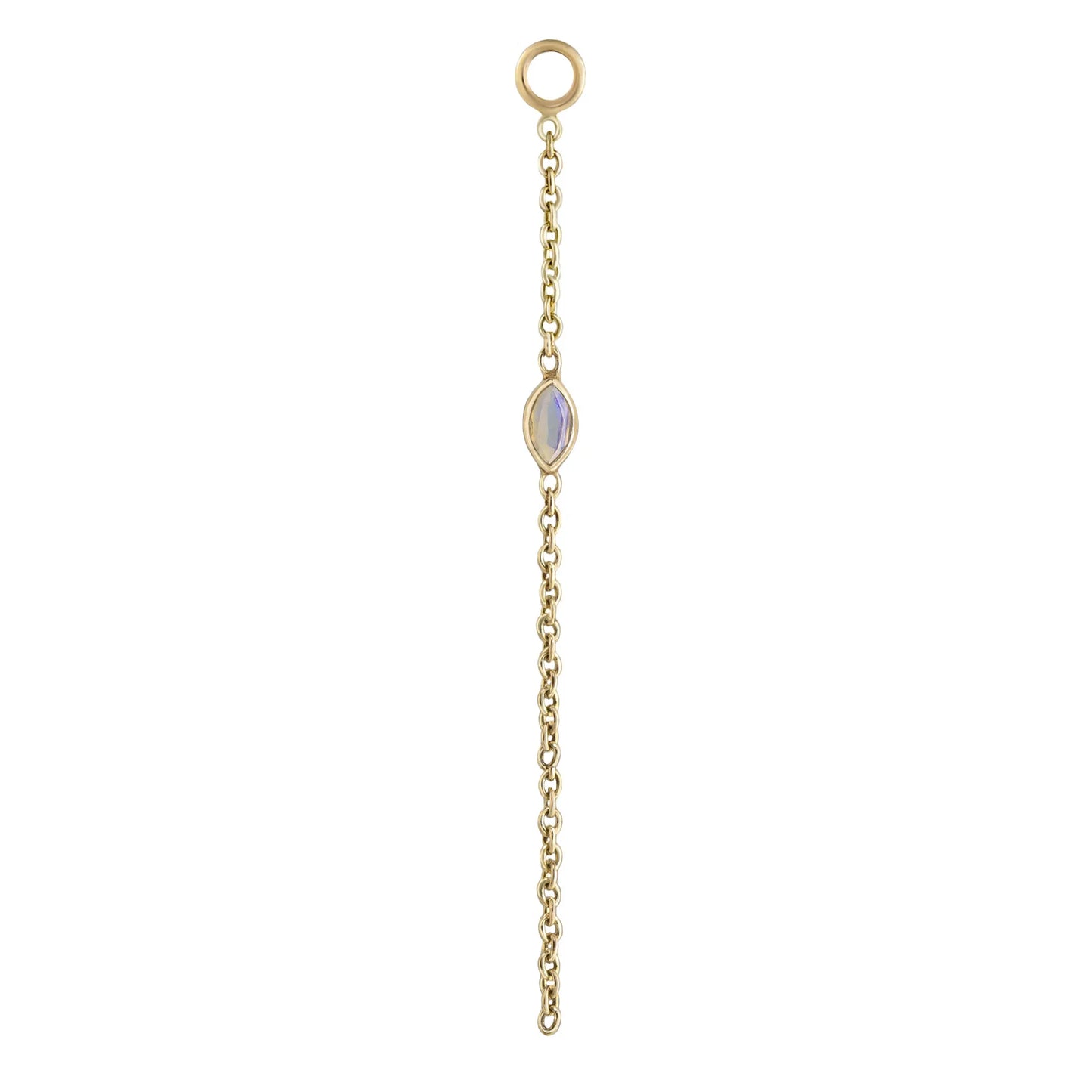 métier / single marquise gemstone chain plaque charm - single