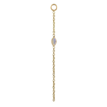 métier / single marquise gemstone chain plaque charm - single