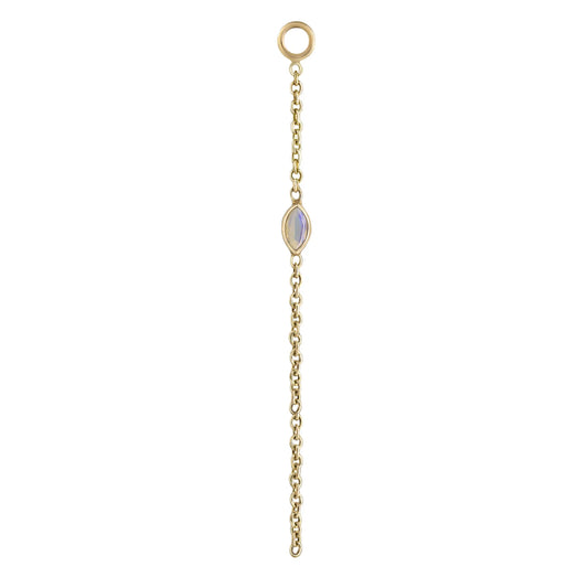 métier / single marquise gemstone chain plaque charm - single