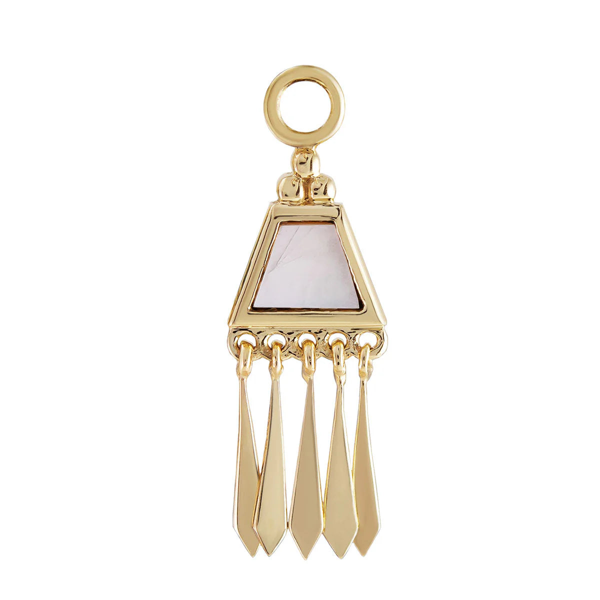 métier / pearl tassel .5 plaque charm - single