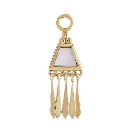 métier / pearl tassel .5 plaque charm - single