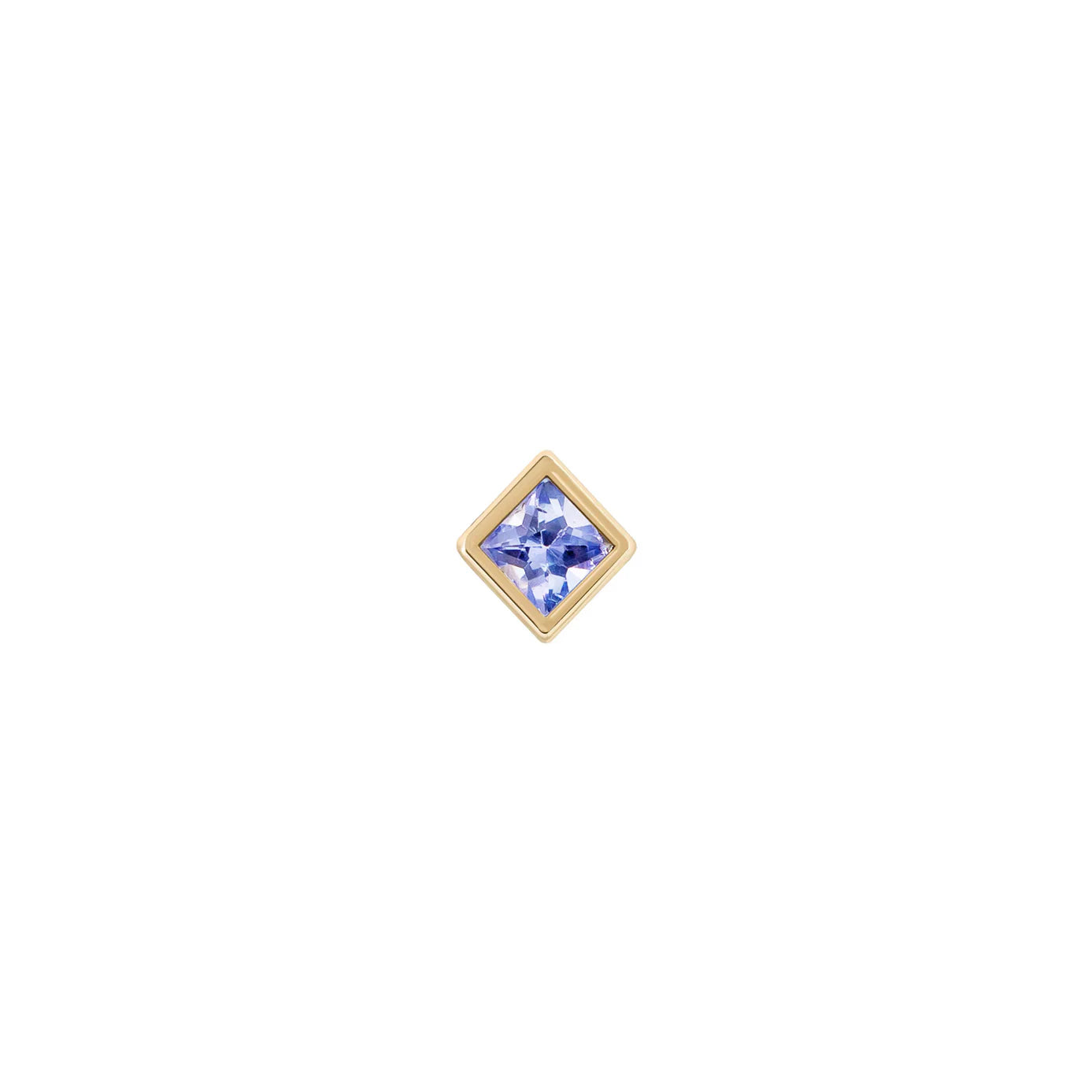 métier / bezel-set princess gemstone stud earring - single