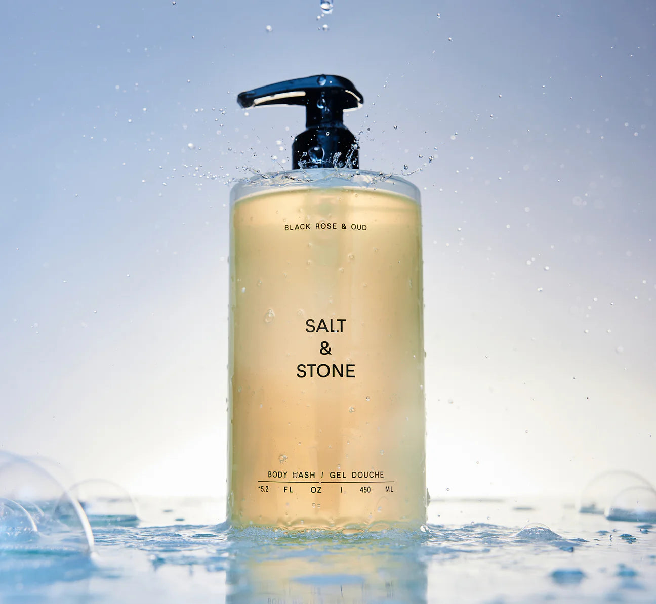 salt & stone / body wash - black rose & oud