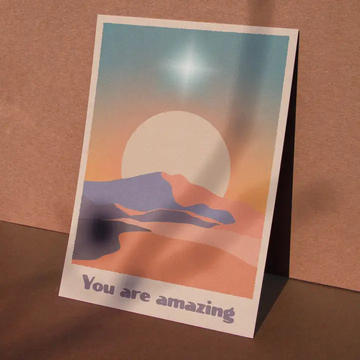 you are amazing sunset card