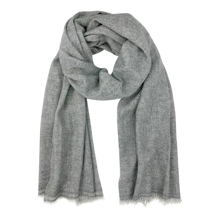 handloom cashmere scarf - gray