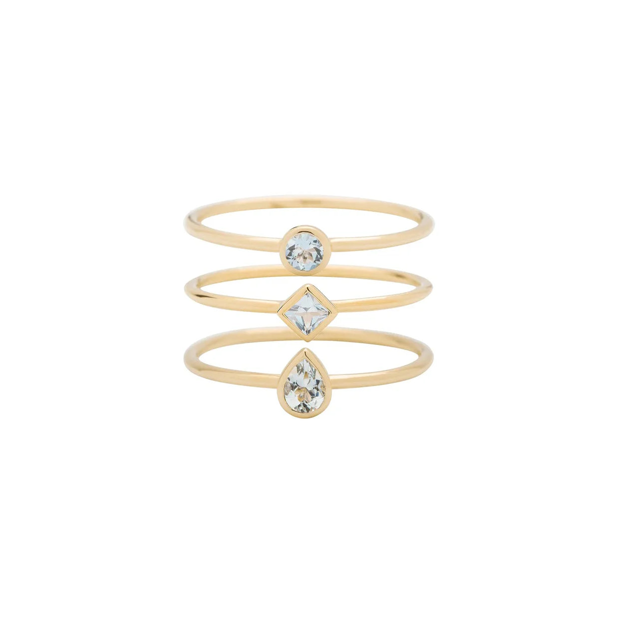 métier / aquamarine stacking ring