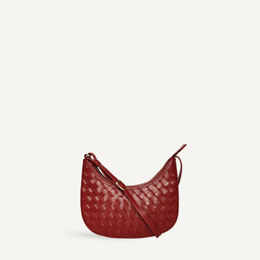 bembien / mini sling bag - carré weave rouge