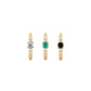 métier / petite triple gemstone clicker hoop earring - single