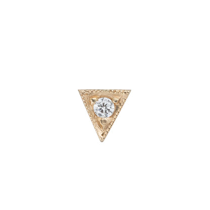 deco triangle stud earrings - natural diamond