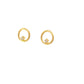 circle + inside stone stud earrings - cz