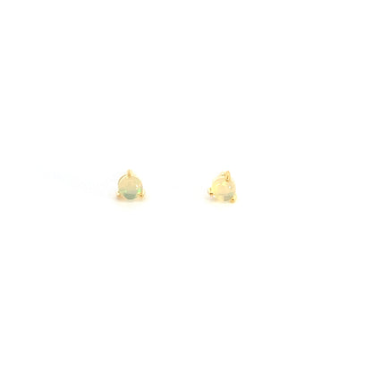 prong stud earrings - opal