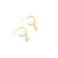 dangling marquise stone post hoop earrings - cz