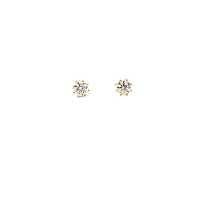 round claw-set stud earrings - cz