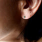 two-stone stud earrings - emerald