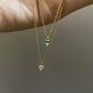 baguette cluster necklace - natural emerald + diamond