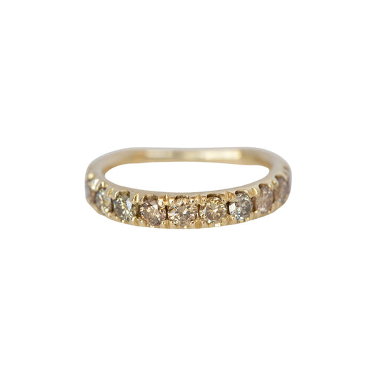 euro band ring - natural champagne diamond