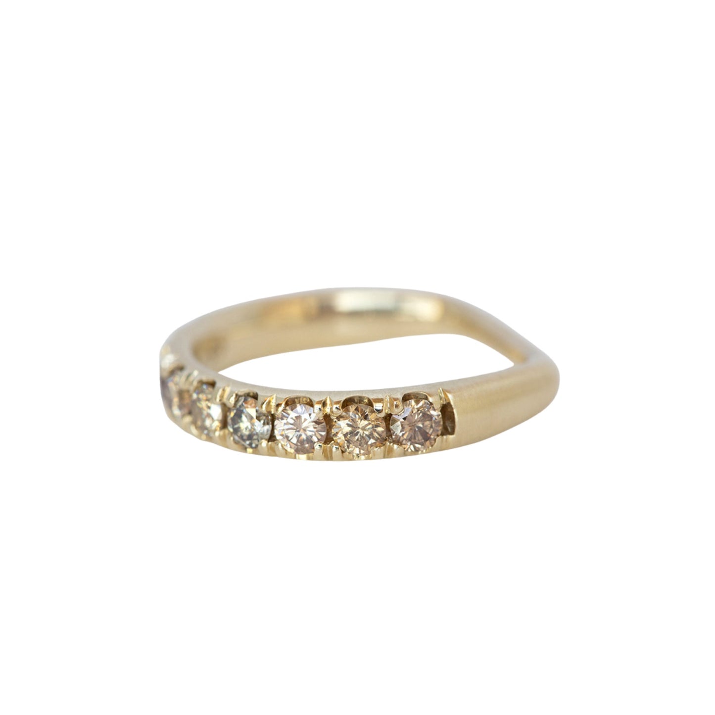 euro band ring - natural champagne diamond