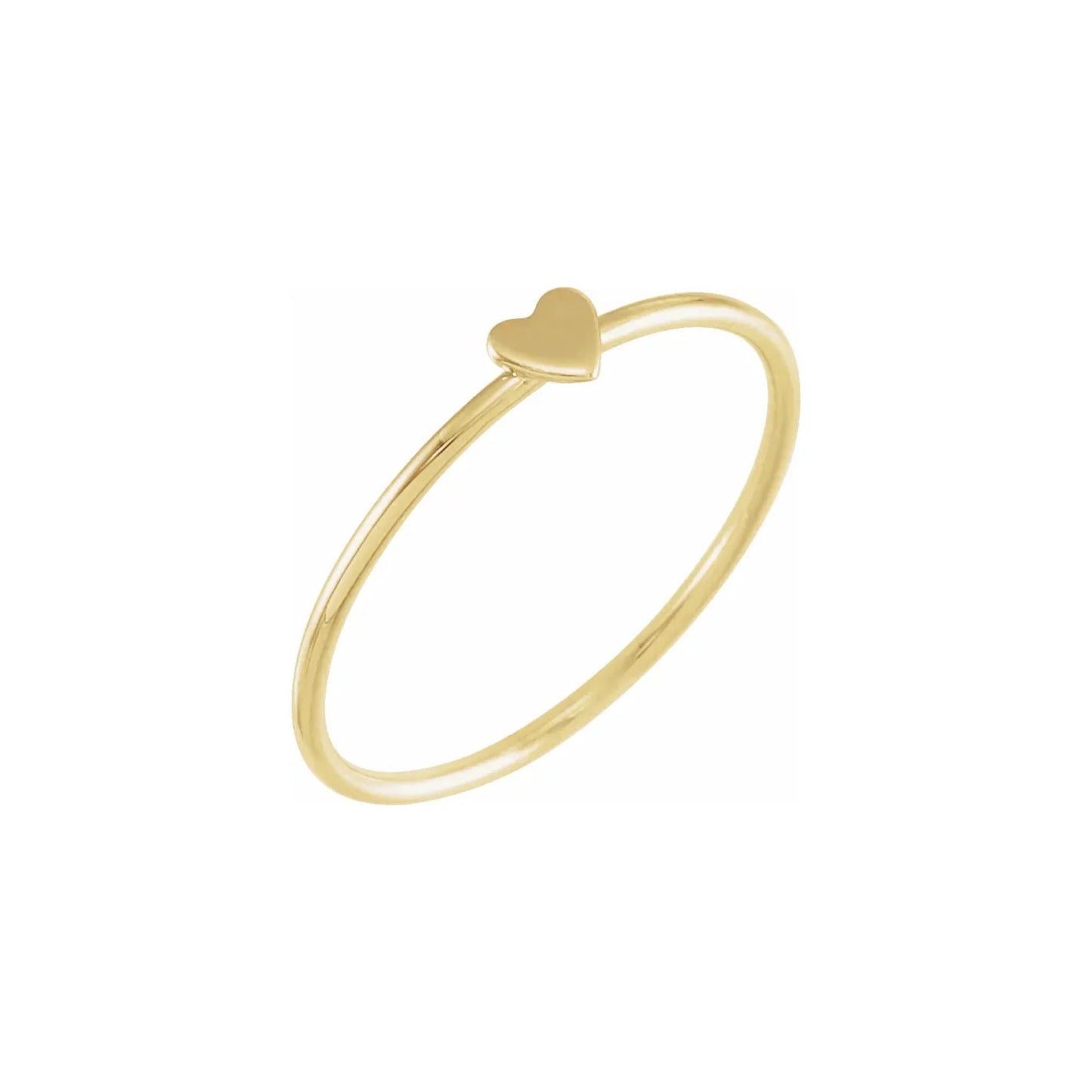 dainty heart stackable ring