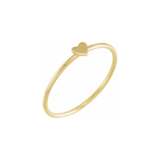 dainty heart stackable ring