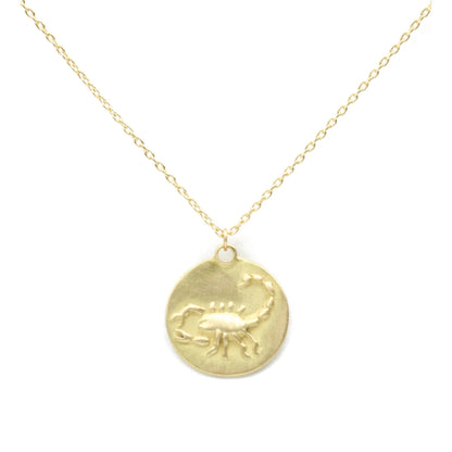 zodiac medal pendant necklace - scorpio