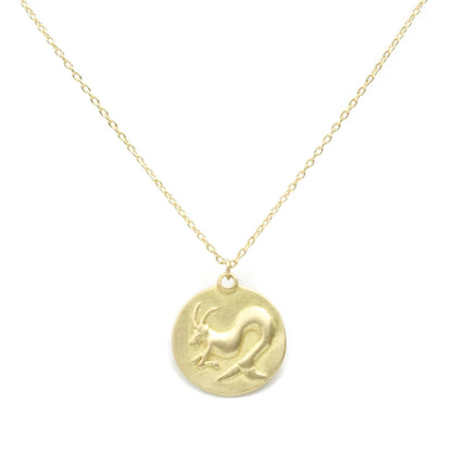 zodiac medal pendant necklace - capricorn