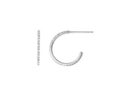 slim pavé post hoop earrings - cz