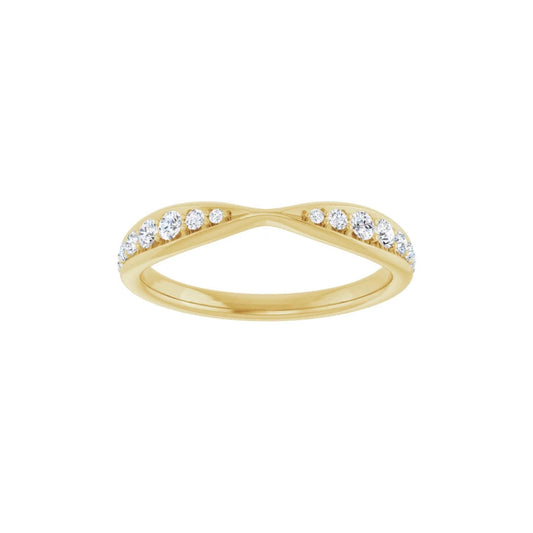 pinched contour ring band - grown diamond