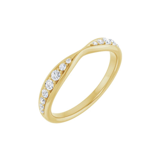 pinched contour ring band - grown diamond