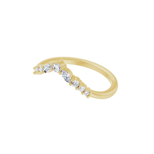 multi-shape contour ring band - grown diamond