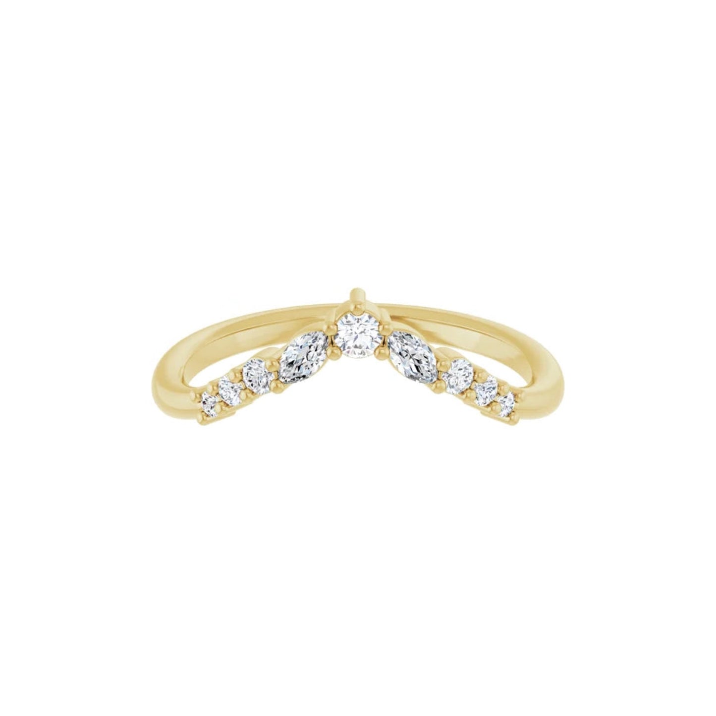 multi-shape contour ring band - grown diamond