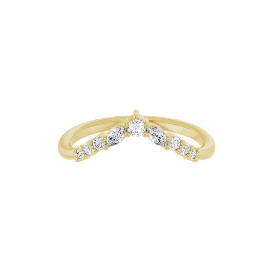 multi-shape contour ring band - grown diamond