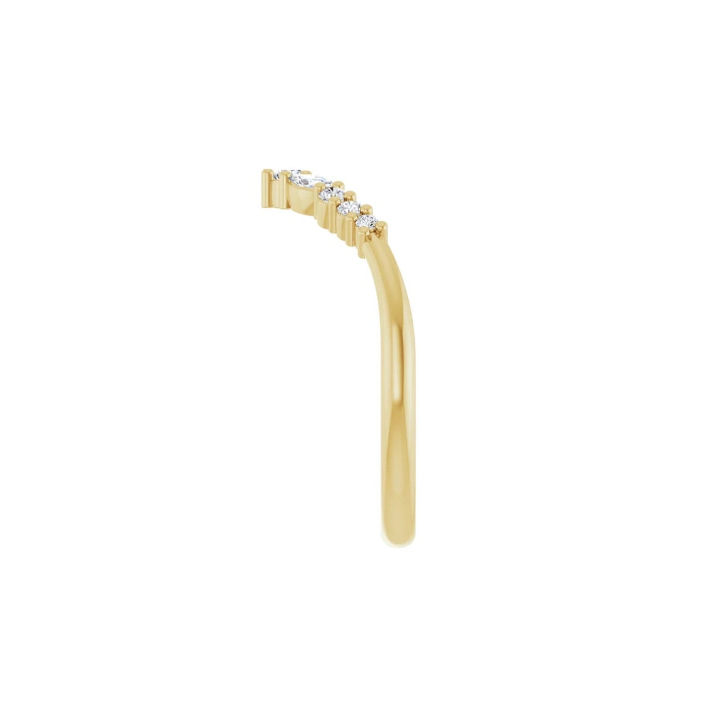 baguette arch contour ring band - natural diamond