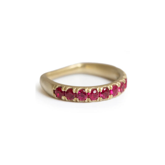 euro band ring - ruby