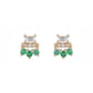 baguette lace stud earrings - natural emerald + diamond