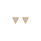 deco triangle stud earrings - natural diamond