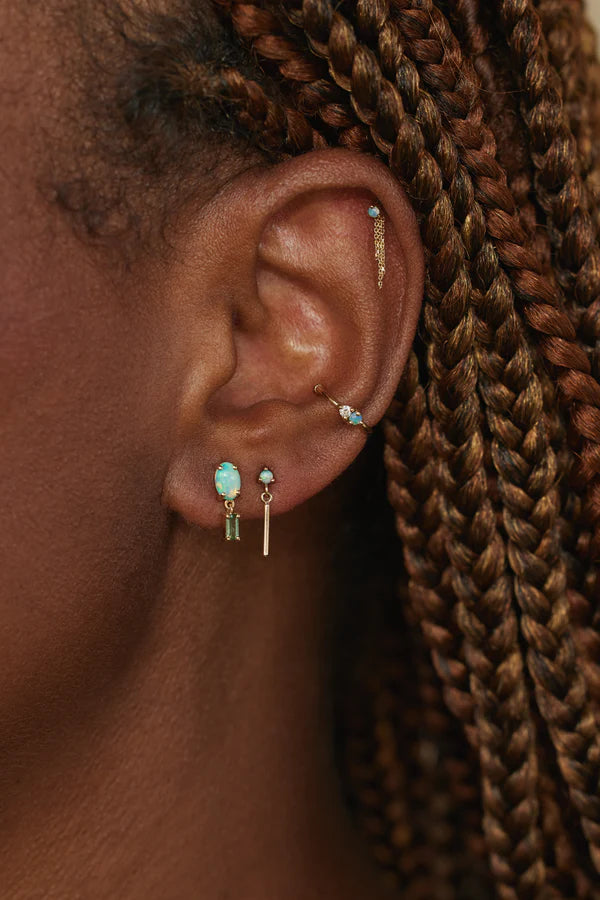 wwake / stela drop earrings - opal + tourmaline