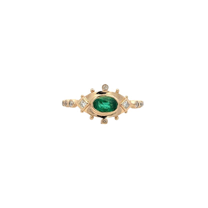 emerald & diamond eye ring