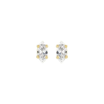 marquise prong stud earrings - natural diamond