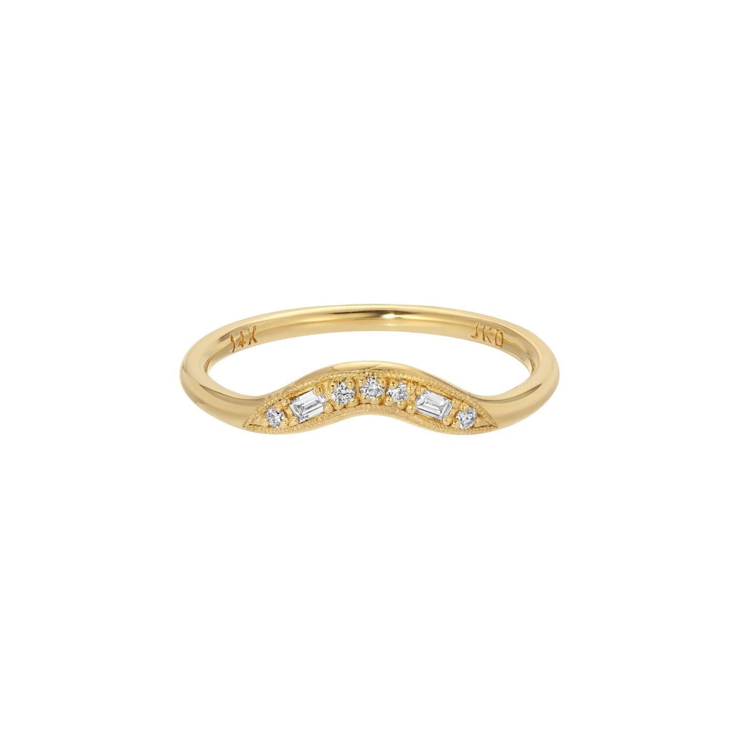 gaudi arch ring band - natural diamond