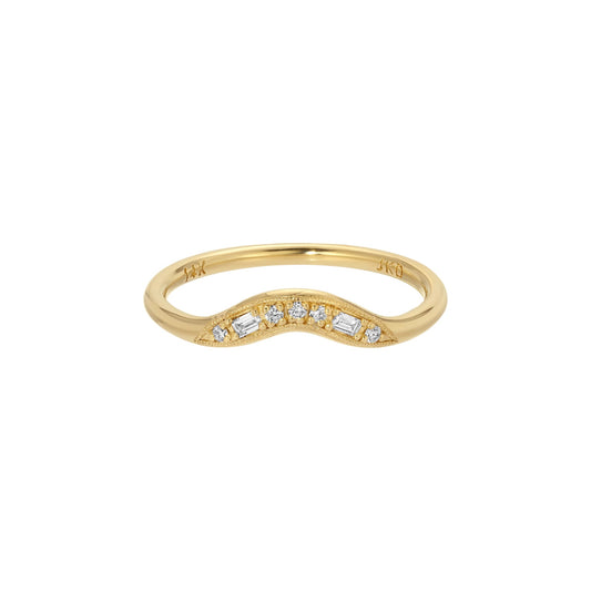 gaudi arch ring band - natural diamond